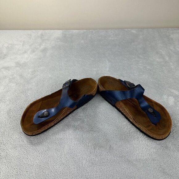 Birkenstock Gizeh Blue Leather Thong Women’s Size 39 EU - Picture 10 of 10